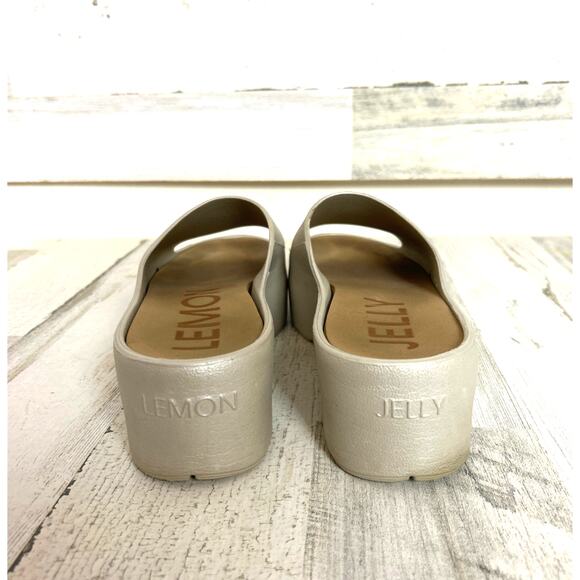 Lemon Jelly women Eu 40 9 light gray slip on platform comfort sandal shoe slides - Picture 6 of 8